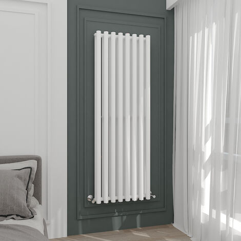 WarmeHaus White 1600x545mm Vertical Radiator Double Round Panel