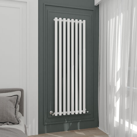 WarmeHaus White 1600x545mm Vertical Radiator Single Round Panel
