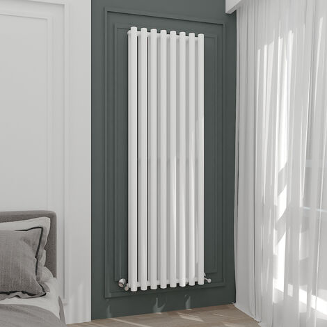 WarmeHaus White 1800x545mm Vertical Radiator Double Round Panel