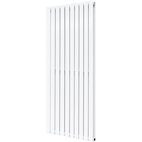 Warmehaus White Flat Panel Double Column Vertical Tall Radiator 1800x680mm