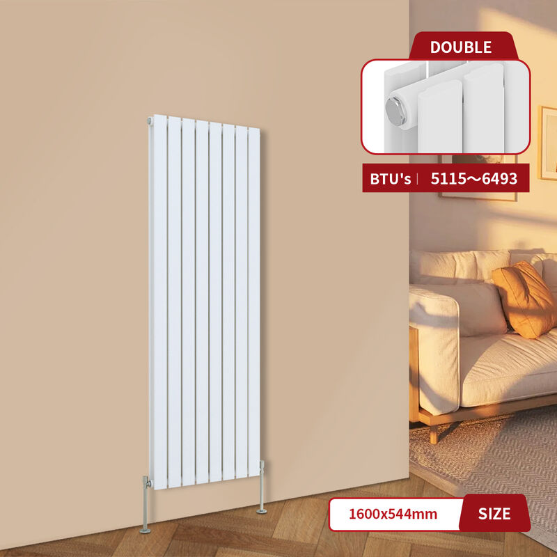 Image of Warmehaus White Central Heating Radiator Flat&hellip;