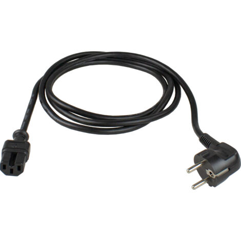 Warmgeräte-Zuleitung 120°C Typ C15 schwarz 2m H05RR-F 3G1,0 IP20