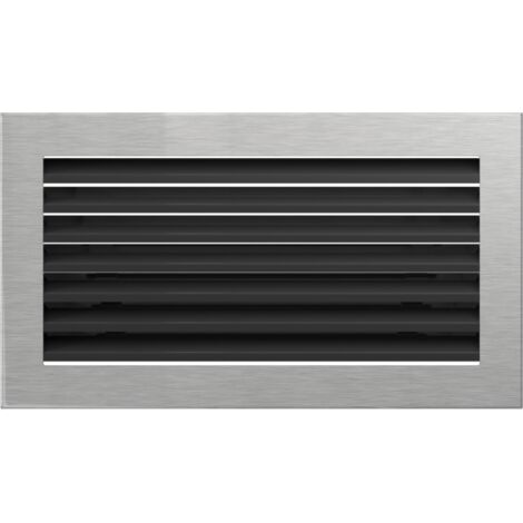 Warmluftgitter Ofen 17x30 cm Edelstahl gebürstet Kaminofen Kamin Heizeinsatz