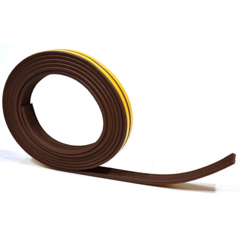 Warmseal - Self Adhesive epdm Rubber Gap Sealing e Strip Draught Excluder - 5m (Brown)