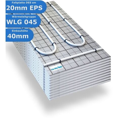 Warmwasser Fußbodenheizung HoWaTech TAC Systemplatte 20mm EPS: 5.00m²