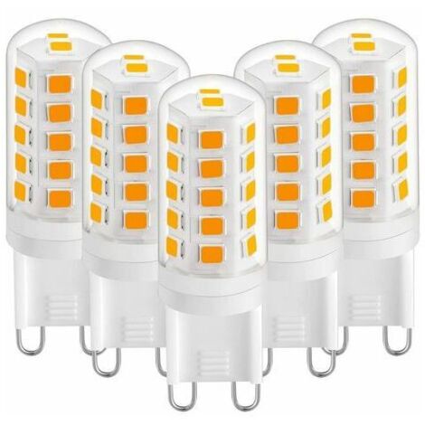 Warmweiß 2700 K G9 LED-Lampen G9 LED-Lampe 3 W 420 lm Halogen-Äquivalent 28 W 40 W LED-Lampe G9 Maiskolbenlampen für Schreibtischlampe Anti-Flimmern AC 220-240 V 5er-Pack [Energieklasse A+]