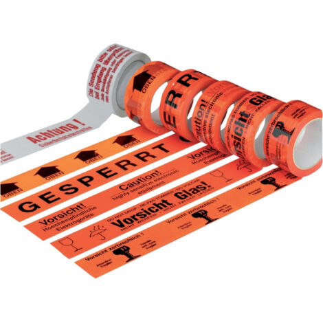 Warn-Klebeband 50mm x 66m -Bruchgefahr- 6 Stk