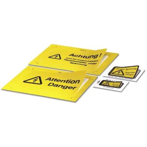 Warn-Kombischild Achtung Folie selbstklebend     10 St.