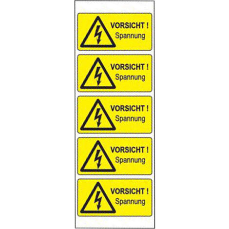 Warn-Kombischild Achtung Folie selbstklebend (B x H) 52 mm x 26 mm    5 St.
