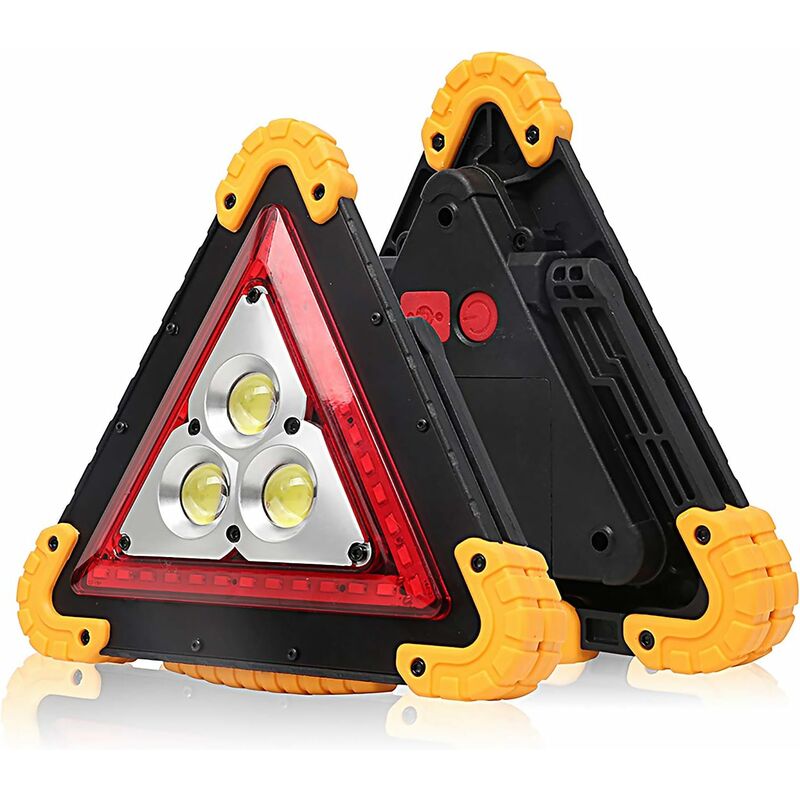 Groofoo - Warning Triangles, led Car Warning Light 30W Waterproof Triangular Emergency Light 4 Modes for Emergency Car Repair Assistance (No Battery