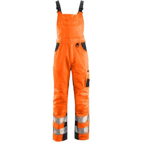Warnschutz-Latzhose ALABAMA leuchtorange/grau Größe 70