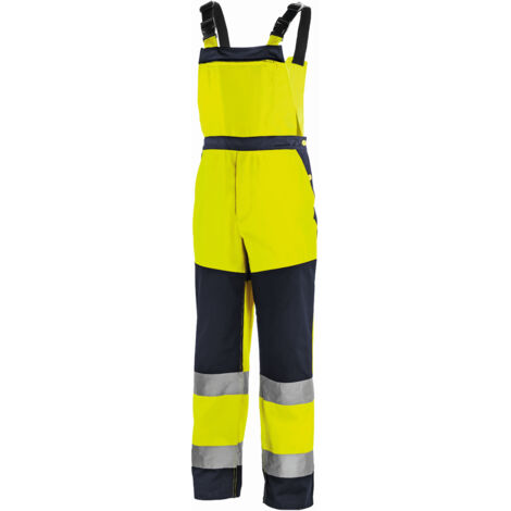 Warnschutz-Latzhose BUFFALO leuchtgelb/navy Größe 98