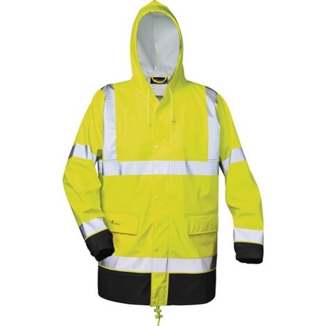 Warnschutz PU Regenjacke Manfred Größe XL gelb/schwarz