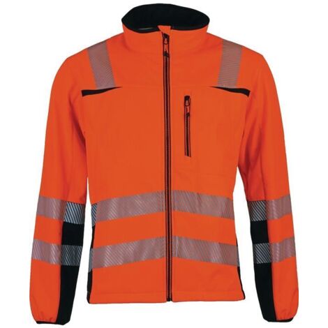 Warnschutz-Softshelljacke Prevent Trendline Gr.XXL orange/schwarz