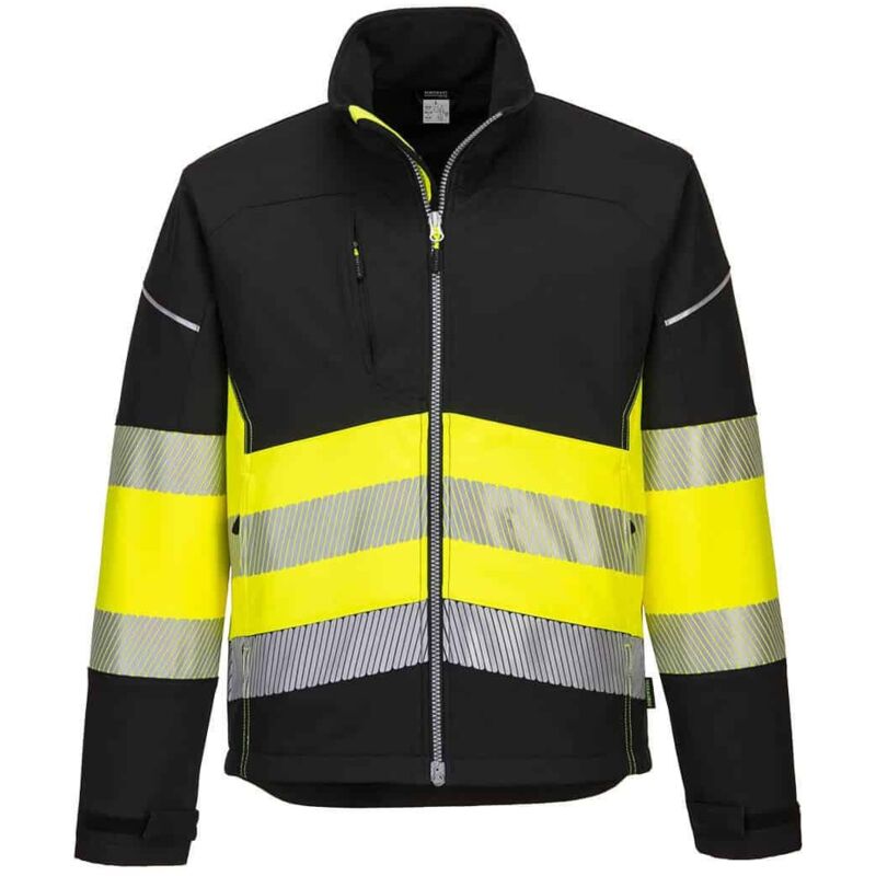 Softshell-jacke Pw3 Hochsichtbarkeit Klasse 1 Farbe, Schwarz/gelb Größe S - Portwest