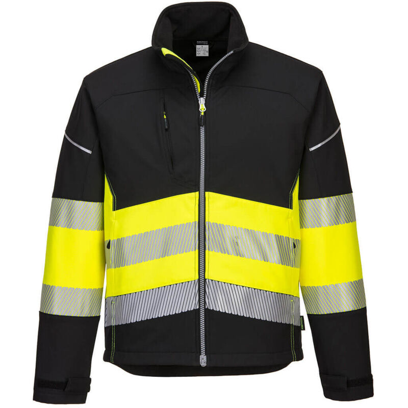 Softshell-jacke Pw3 Hochsichtbarkeit Klasse 1 Farbe, Schwarz/gelb Größe L - Portwest