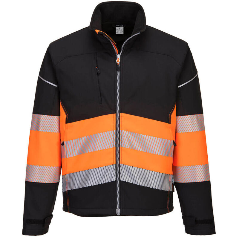 Softshell-jacke Pw3 Hochsichtbarkeit Klasse 1 Farbe, Schwarz/orange Größe, Xxxl - Portwest