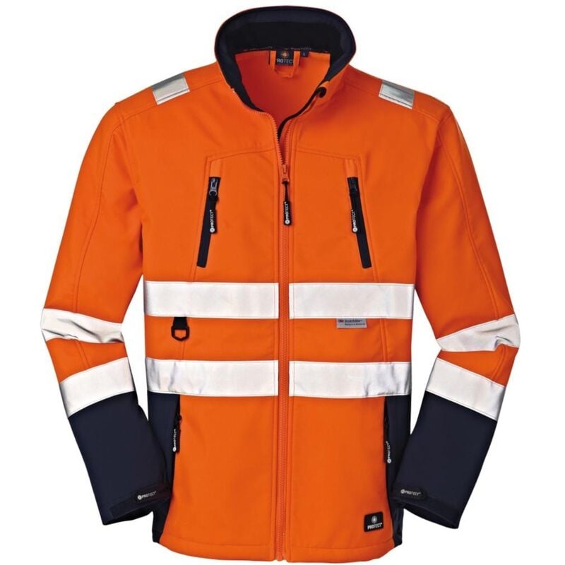 Protect Workwear - big Arbeitsschutz big Warnsoftshelljacke Pittsburgh Gr. xl orange-navy