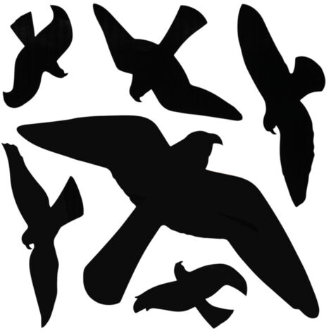 Warnvögel Aufkleber-Set für Fensterscheiben, 6 Stück x 10 Blatt