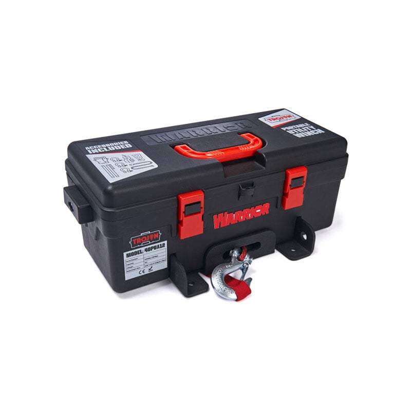 Warrior Winches - warrior winch Trojan Portable Utility 12v 4000lb Electric Winch With Synthetic