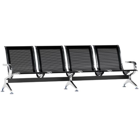 Wartebank Airport schwarz 4-Sitzer