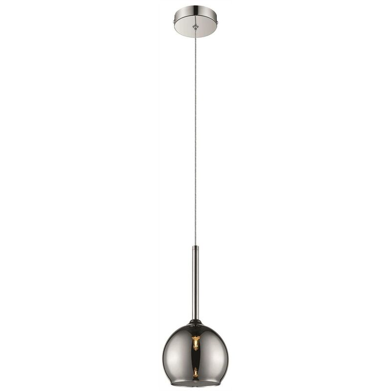 1 Light Dome Ceiling Pendant Chrome with Glass Shade, G9 - Spring Lighting