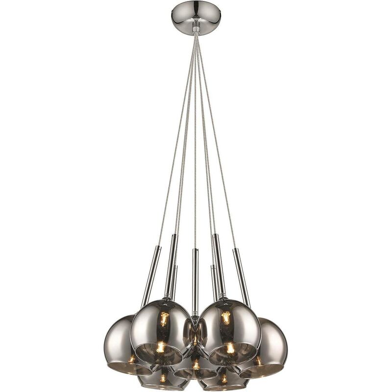 Spring Lighting - 7 Light Cluster Pendant Chrome with Glass Shades, G9