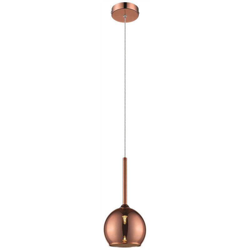 Spring Lighting - 1 Light Dome Ceiling Pendant Copper with Glass Shade, G9