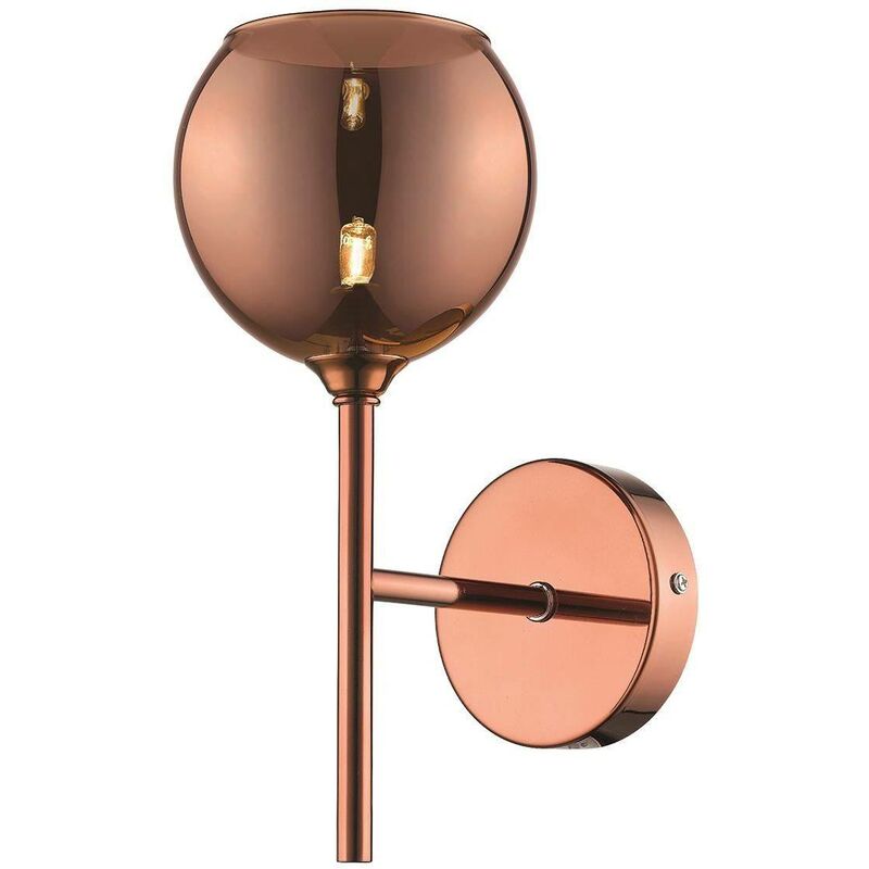 Spring Lighting - 1 Light Wall Light Copper with Glass Shade, G9