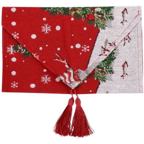 Waschbare, bedruckte Weihnachtstischdecke mit Schneemannmotiv für die Festtagsdekoration