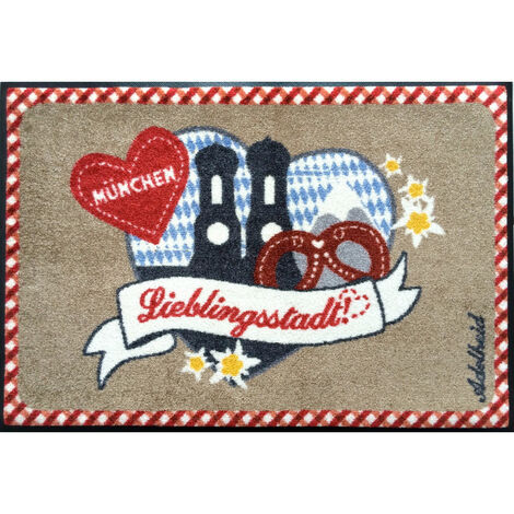 Lieblingsstadt München Wash+Dry cm Fußmatte 50x75 Waschbare Fußabstreifer