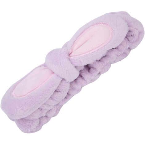 Waschbares, elastisches Hasenohren-Stirnband für die Gesichtspflege – Spa, Beauty, Hautpflege – Lila