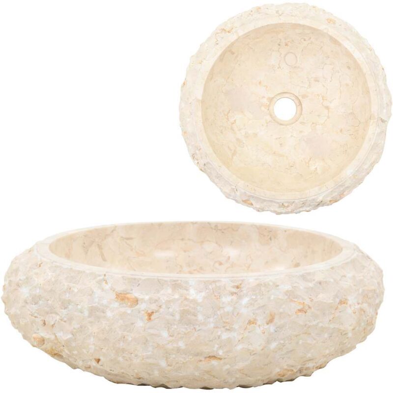 Waschbecken 40x12 Cm Marmor Creme Vidaxl