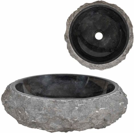 Waschbecken 40x12 cm Marmor Schwarz vidaXL