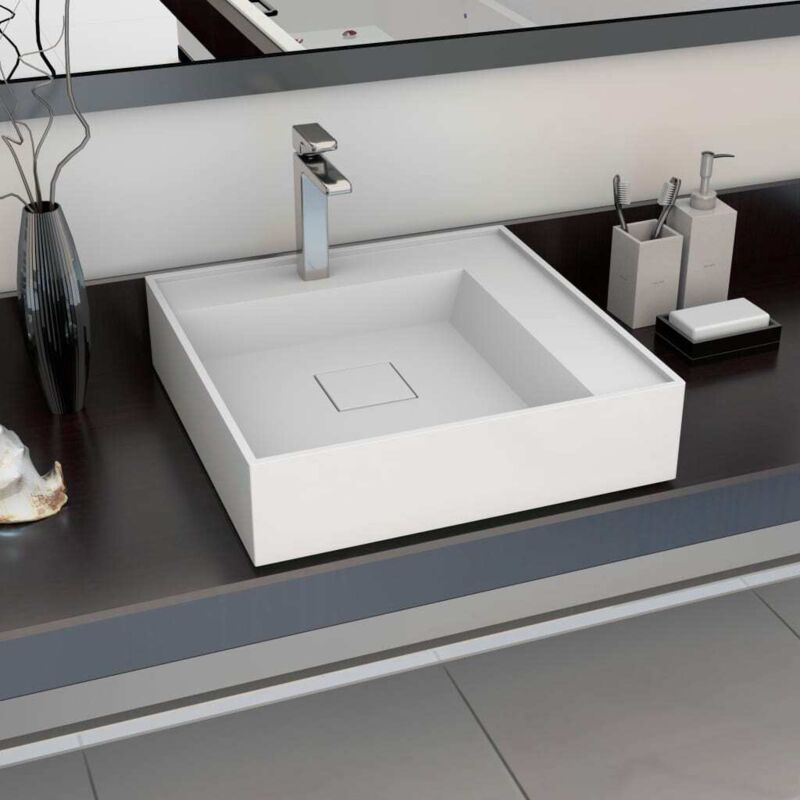 Vidaxl Waschbecken 50 X 50 X 12, 3 Cm Mineralguss/marmorguss Weiß