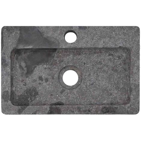 Waschbecken, Aufsatzwaschbecken, Waschschale,Waschtisch Spülbecken Premium Grau 38x24x6,5 cm Marmor JSHD317784 BonneVie