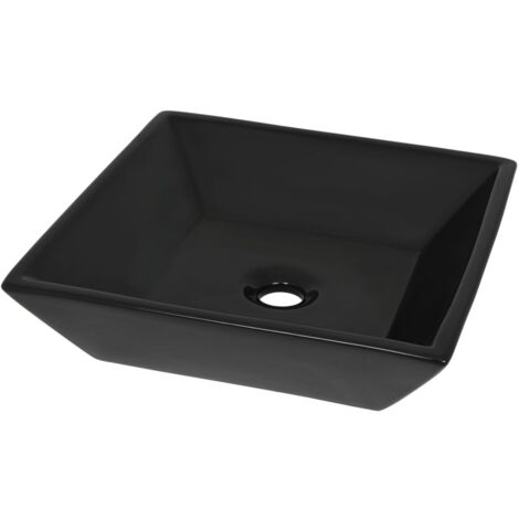 Waschbecken Keramik Quadratisch Schwarz 41,5 x 41,5 x 12 cm vidaXL
