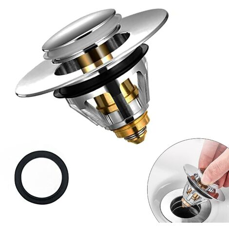 Waschbecken-Stopper, Edelstahl-Pop-up für Küchenspüle, Badewanne (34–38 mm)