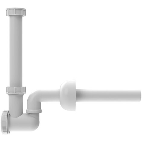 Waschbecken- und Bidet-Siphon DN40x5/4' mit Schauglas und Rosette