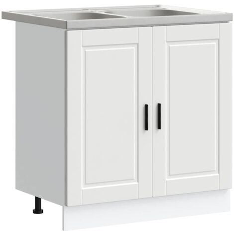 Waschbecken-Unterschrank Porto 2 pcs Weiß 80 x 46 x 84.5 cm vidaXL