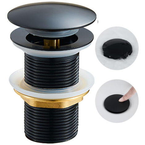 Waschbeckenabfluss ohne Überlauf, Badezimmer-Waschbeckenabfluss, Universal Standard-G 1 ¼, mattschwarzes Finish