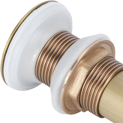 [Waschbeckenablauf ohne Überlauf] [Britisches Modell] [Antik-Finish] [Messing + Edelstahl] [Durchmesser 6 cm / Länge 19 cm] [1x Ablauf + 1x Verschlusskappe]