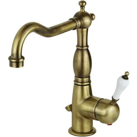 Waschbeckenmischer Antiker in Bronzefarbe Nice Funny 60600017BB Bronze - Überlaufgarnitur 11/4 - Bronze