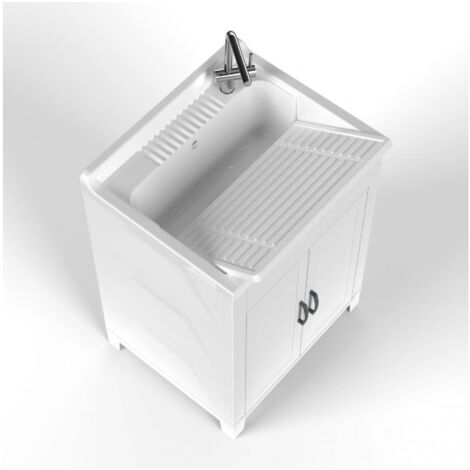 MONGARDI Waschbeckenschrank aus Kunstharz mit 2 Türen für die Handwäsche von Kleidung, 60 x 50 cm, Mong