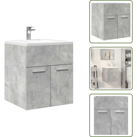 Waschbeckenschrank Betongrau 41x38,5x46 cm Holzwerkstoff - Waschbeckenschrank - Waschbeckenschränke - Waschtisch - Waschtischunterschrank