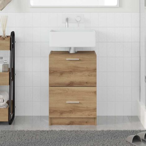 Waschbeckenschrank Eiche 40x37x59 cm Holzwerkstoff vidaXL217834