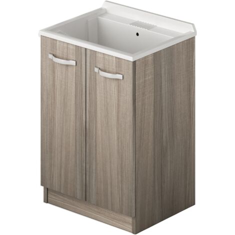 Waschbeckenschrank mit 2 Türen in Olmo-Farbe, H86 x 61 x 50 cm