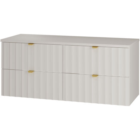 Waschbeckenunterschrank 120 cm breit in weiß matt AVOLA-140