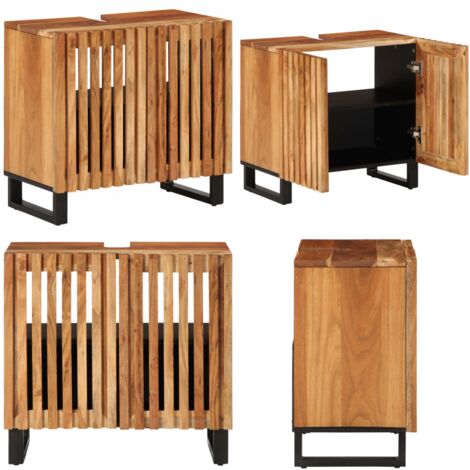 Waschbeckenunterschrank 62x34x58 cm Massivholz Akazie - Akazienholz - Bad-Schrank