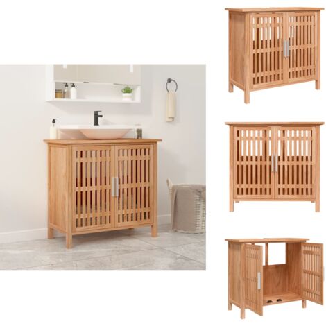 Waschbeckenunterschrank 66x29x61,5 cm Massivholz Nussbaum - Holzschrank - Badmöbel - Nussbaumschreibtisch - Wascht Tisch Unterschrank - Badezimmeraufbewahrung